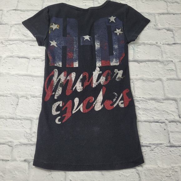 Harley Davidson Patriotic Black Graphic T-shirt size Small - Picture 1 of 7